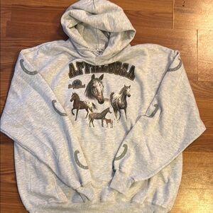 Vintage Heather Gray Horse Graphic Sweatshirt